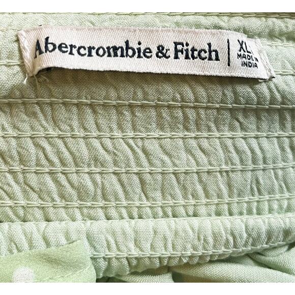 Abercrombie & Fitch Green Polka Dot Tie Front Mini Dress Sundress Strappy Sz XL - Picture 8 of 9